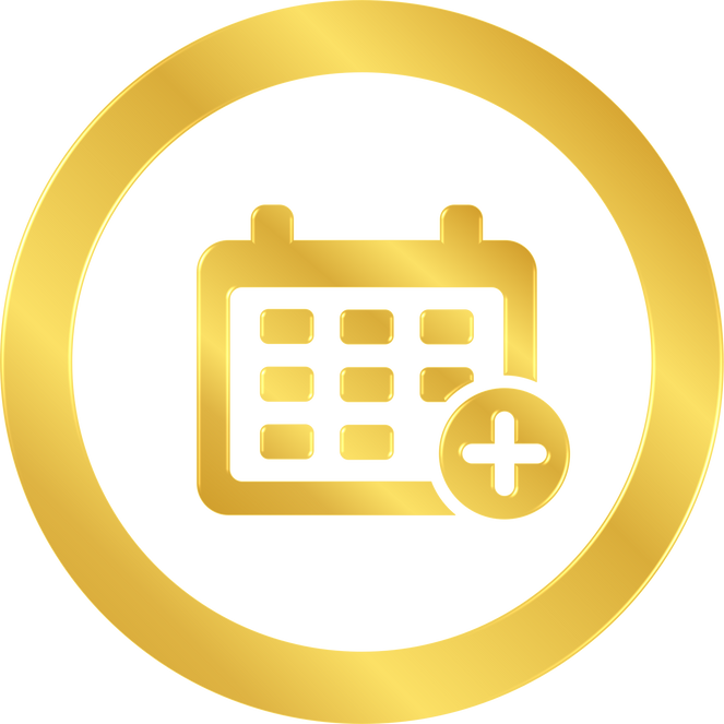 Gold Add Calendar Icon